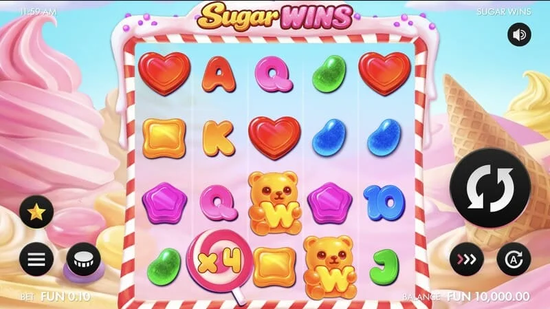 Sugar Wins - οθόνη παιχνιδιού με τροχούς 5x4